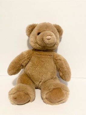 Gund Vintage 1986 Teddy Brown Bear Stuffed Animal Toy 13” Pink Stitch Nose 80s